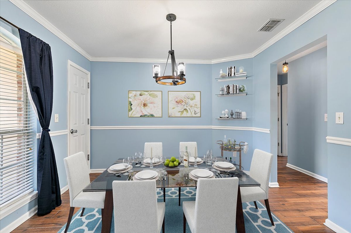 Digitally staged Dining Room at 11433 Courtney Waters Ln